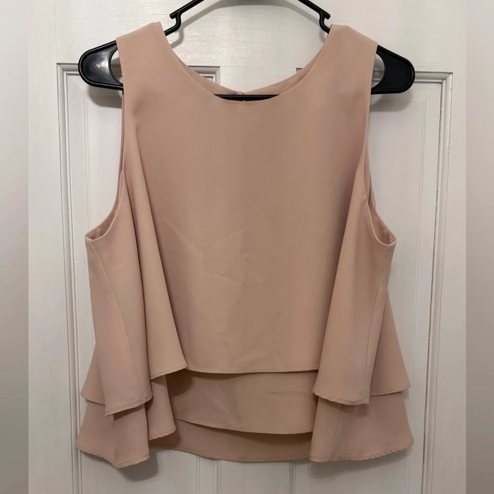 PHILOSOPHY Women’s Blush Pink Flowy Layered Dressy Tank Top Size L - Picture 1 of 4